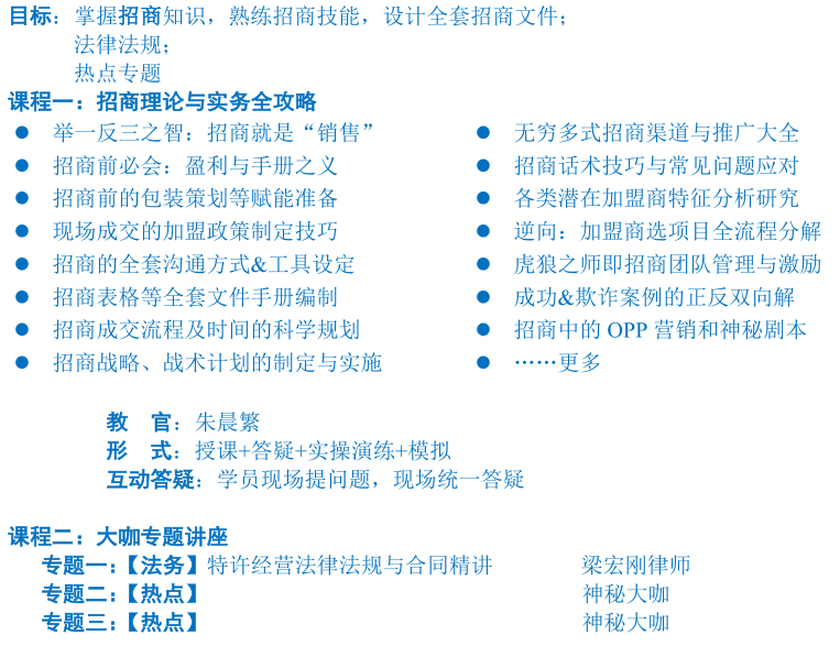 特许经营总裁班,总裁班,李维华,MBA课程,211大学MBA课程